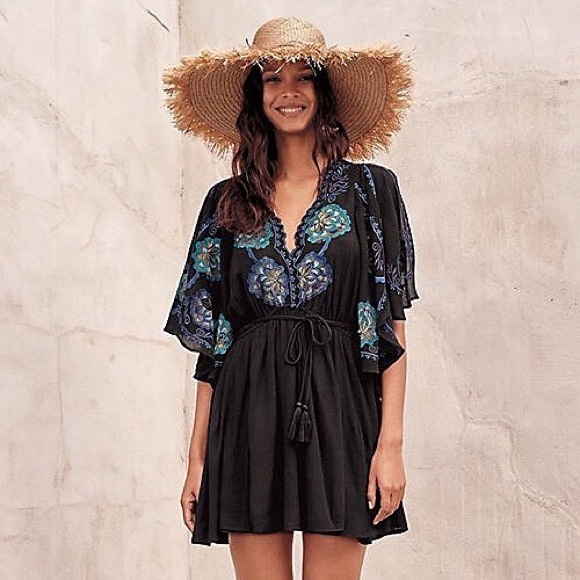 Free People Dresses & Skirts - Free People | Cora Dress Black Embroidered Mini S